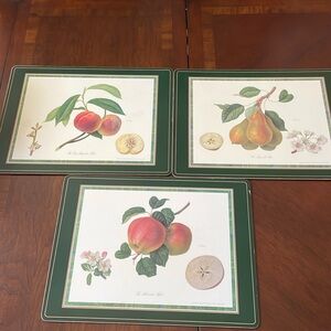 VTG PIMPERNEL Brunch Fruits Placemats Set of 3 Cork back Made in England